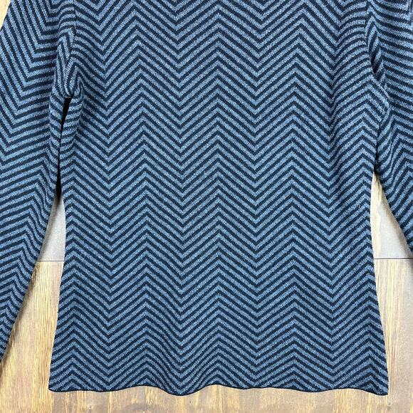 Kerisma Womens Sweater Black Gray Stripe Cashmere Blend Crew Neck Medium - Picture 4 of 13